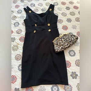 Vintage Betsy & Adam Black Body-con Sheeth Dress